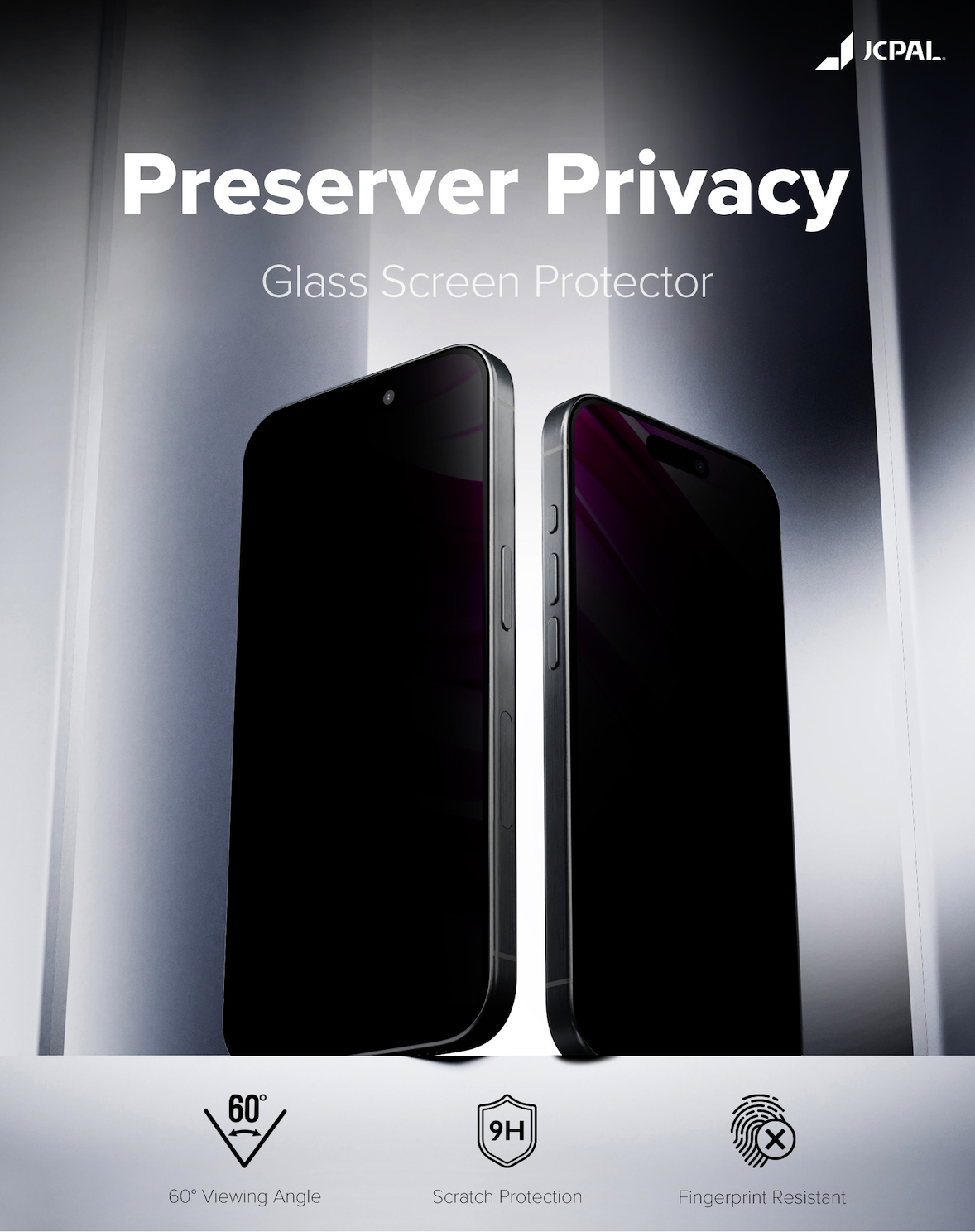 JCPal Szkło hartowane Preserver Privacy Glass iPhone 17 Pro Max